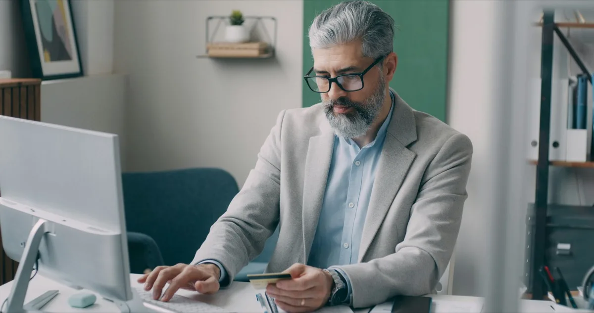 Business owner reviewing documents